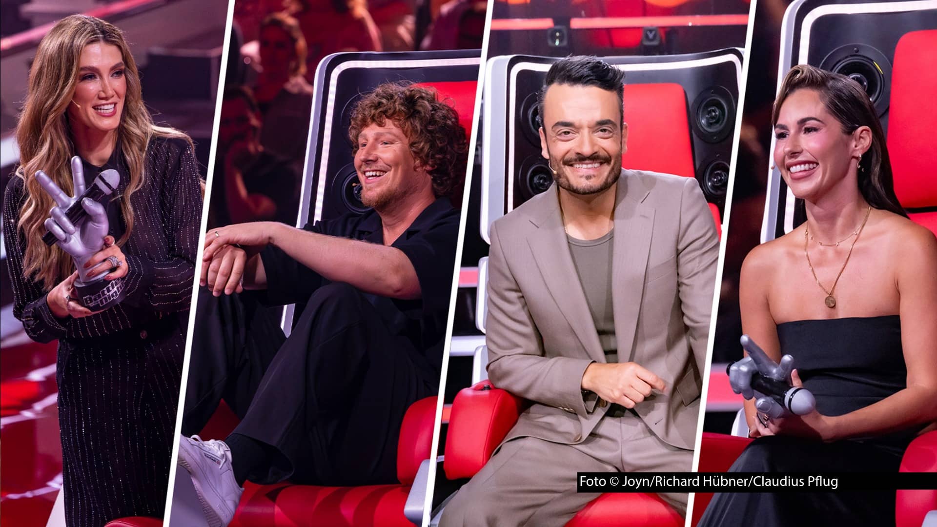 Ab dem 17. Oktober treten die Gesangstalente in der ProSiebenSat.1-Show „The Voice of Germany“ in insgesamt vier Battles gegeneinander an. Als Gast-Coaches sind Michael Schulte, Sarah Engels, Giovanni Zarrella und der australische Pop-Superstar Delta Goodrem mit dabei. (Foto © Joyn/Richard Hübner/Claudius Pflug)